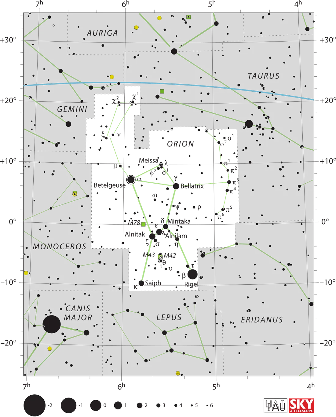 猎户座 IAU 官方星图