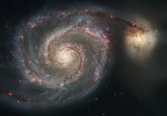 涡状星系 M51(Whirlpool Galaxy)+ 伴星系 NGC 5195